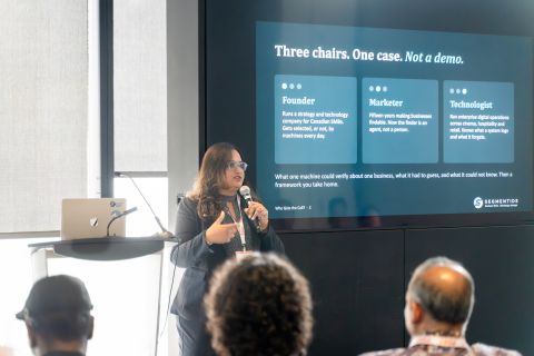 'The Accountability Gap' panel at apidays Toronto with Karan Balaji and Rohan Pinto